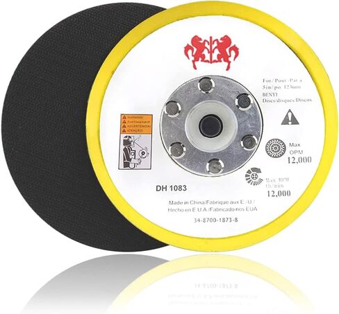 Mesee 2 Packs 5 Inch Hook & Loop Backing Pads, M8 Thread Arbor PU Sanding Backer Plate Random Orbital Sander Disc Pads Replacement Polisher Tool Accessory for Car Polishing Waxing Buffing in Saudi Arabia