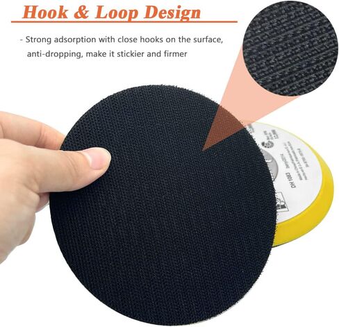 Mesee 2 Packs 5 Inch Hook & Loop Backing Pads, M8 Thread Arbor PU Sanding Backer Plate Random Orbital Sander Disc Pads Replacement Polisher Tool Accessory for Car Polishing Waxing Buffing in Saudi Arabia