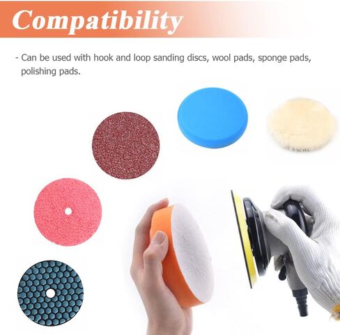 Mesee 2 Packs 5 Inch Hook & Loop Backing Pads, M8 Thread Arbor PU Sanding Backer Plate Random Orbital Sander Disc Pads Replacement Polisher Tool Accessory for Car Polishing Waxing Buffing in Saudi Arabia