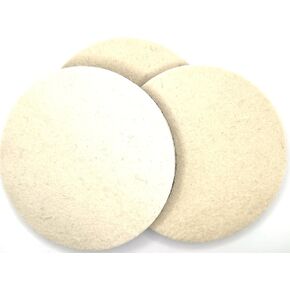 5" Wool Polishing Pads, 3pcs Wool Felt Polishing Pad Buffing Wheels Flocking Hook & Loop Backing for Random Orbital Sander, Pack of 3
