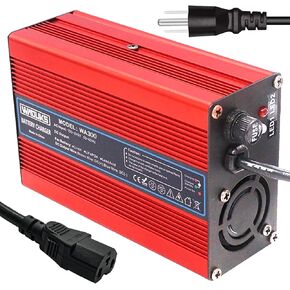58.4V 4A Charger 58.4V LiFePO4 Battery Smart Charger Output 3Prong C13 Connector Used for 16S 48V 51.2V 10Ah 15Ah 20Ah 30Ah 40Ah 50Ah LiFePO4 Battery Pack