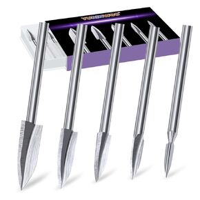 Wood Carving Tools Compatible with Dremel, 5 PCS Engraving Drill Accessories Bit with 1/8" Shank Universal Fitment for Rotary Tools