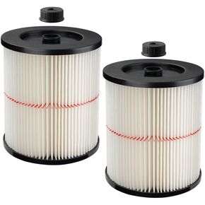 17816 Filter for Craftsman Shop Vac 9-17816 Wet Dry Vac, Replacement Red Stripe Cartridge Filter Compatible with Craftsman 5/6/8/12/16/32 Gallon and Larger Vacuum Cleaner, 2 Pack