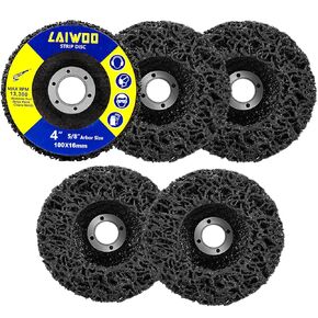 عجلة تجريد أقراص الشريط من LAIWOO لعجلة إزالة الصدأ لمطحنة الزوايا، قرص تجريد الطلاء، تنظيف وإزالة الطلاء، ومزيل الطلاء والصدأ (4-1/2 بوصة × 7/8 بوصة 5 عبوات) in Kuwait