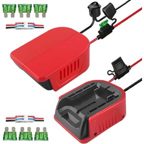 2 Power Wheel Adapter for Craftsman V20, 20V Battery Adapter with 14 Gauge Wire, 30Amp Fuse, Wire terminals, On/Off Button for DIY, Robotics Rc Truck Use, Work for CMCB202 CMCB201 CMCB204 Battery
