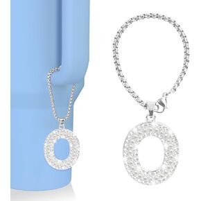 Tumbler Accessories Compatible with Stanley Tumbler with Handle, Water Bottle Accessories for Stanley Cup 40/30oz with Diamond Glitter Charm, Bling Chain for Stanley Cup Accessories,A