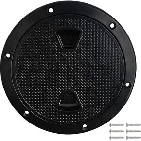 4"- 6"- 7.2"- 8" Circular Non Slip Inspection Hatch -Boat Hatch Deck Plate with Detachable Cover for RV Marine Boat Kayaks Yacht - Boat Round Non Slip Inspection Hatch with Screws（Black 1 Pack