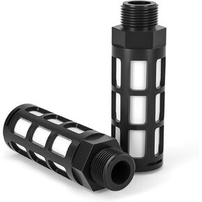 TAILONZ PNEUMATIC 1/4 Inch NPT Pneumatic Plastic Muffler Solenoid Valve Muffler Element Air Compressor Exhaust Silencer Muffler Fitting (Pack of 5)