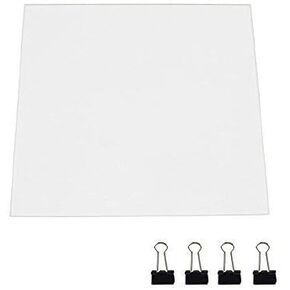 لوحة بناء زجاجية مطورة لسرير زجاجي للطابعة ثلاثية الأبعاد لـ Creality CR-10 CR-10S سطح طباعة مسطح استبدال الزجاج المقسى منصة طابعة ثلاثية الأبعاد مطورة 310 × 310 × 3 مم مع 4 مشابك زجاجية in Kuwait