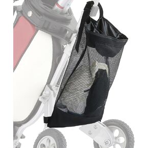 Golf Push Cart Accessories - Golf Push Cart Backside Extension Storage Bag with Top-Closing Lid, Access to The Items Easily, Black