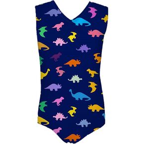 Belidome Kids Girls Swimwear Bathing Suits One-Piece Gymnastics Leotards- Sleeveless V-Neck Beach Wear