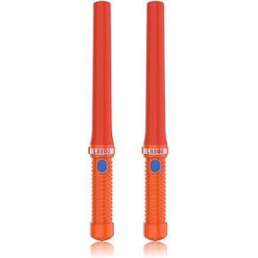 16 inch LED Traffic Control Batons, Signal Traffic Wand，Rechargeable USB Type C， Safety Air Marshaling Wand for Parking, Airport and Road Traffic Contol, Orange 2PCS Rechargeable
