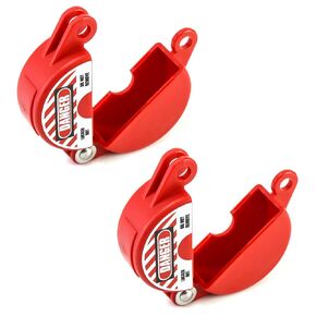 QWORK Valve Lockout, Safety Padlock Gate Valve Lock Device for Professional and Industrial Use, Red, 2 Pieces in Kuwait