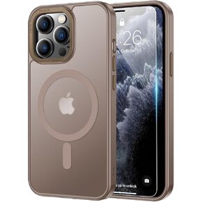 LUHOURI Enhanced Magnetic for iPhone 13 Pro Max Case with Screen Protector - Wireless Charging Compatible, 21ft Military-Grade Drop Tested, Slim Fit Shockproof Translucent Matte Cover - Black in Kuwait