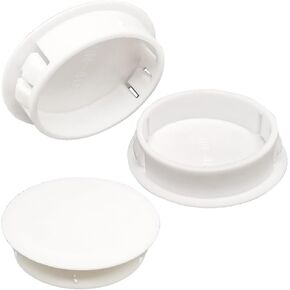 20pcs Plastic Hole Plugs,White Color, Furniture Chair End Cap Flush Type Hole Plugs Snap in Locking Hole Plugs(50mm/2in)
