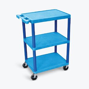 FSE Luxor 373-HE34-BU Utility Cart - 3 Shelves Structural Foam Plastic