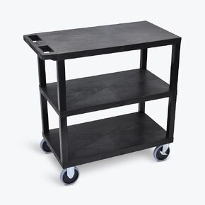 FSE Luxor 373-EC222HD-B 32" x 18" Cart - Three Flat Shelves