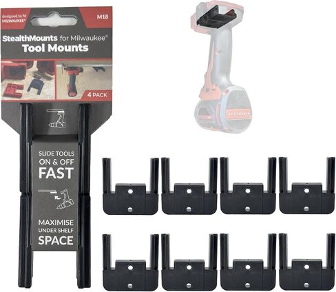StealthMounts Milwaukee Tool Holders for Milwaukee M18 | Milwaukee M18 Tool Mounts | Milwaukee Tool Hanger Clips (8 Pack) in Saudi Arabia