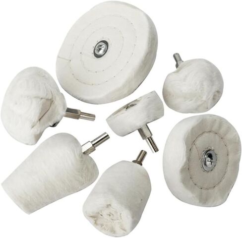 7 قطع من عجلة تلميع التلميع للمثقاب، وسادات عجلة تلميع كرة تلميع قطنية مع ساق 6 مم للألومنيوم المعدني والفولاذ المقاوم للصدأ والزجاج in Kuwait