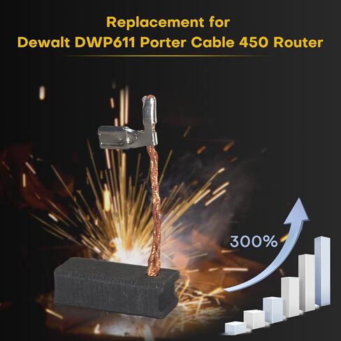 4 قطع من فرش الكربون A27343-4 لـ Dewalt DWP611 DWP611K، لـ Porter 450 450PK [أداء موثوق] [سهلة التركيب]، قطعة استبدال المحرك A27343 in Kuwait