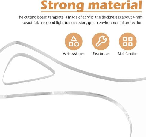 6Pcs Router Template Charcuterie Board Template, Cutting Board Template for Woodworking Thick Handle Template with 4 Pens Angled Curvy Stencils Guide Tools for Kitchen(Clear) in Saudi Arabia