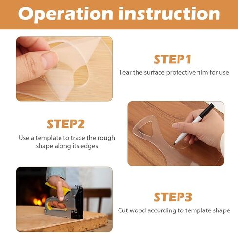 6Pcs Router Template Charcuterie Board Template, Cutting Board Template for Woodworking Thick Handle Template with 4 Pens Angled Curvy Stencils Guide Tools for Kitchen(Clear) in Saudi Arabia