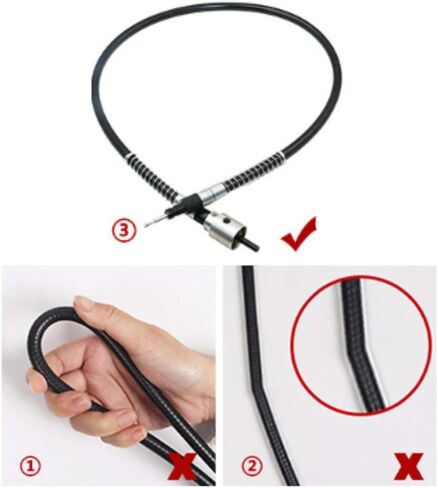 1/8'(3.175mm) Flex Shaft adapter Attachment, Flexible Drill Extension Cable Chuck for Dremel and Compatible Rotary Grinder Tool with Wrench (Gold-2) in Kuwait