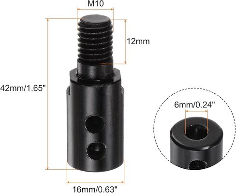 Angle Grinder Motor Shaft Coupler M10 12mm Sleeve Saw Blade Connecting Saw Chuck Adapter Arbor Mandrel Connector Rod with L Shape Wrench in Saudi Arabia