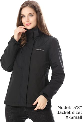 سترة Venustas النسائية 3 في 1 المُدفأة (مقاس 2XL)، ووقت تشغيل إضافي 2X حزمة بطارية 10,000 مللي أمبير في الساعة in Saudi Arabia