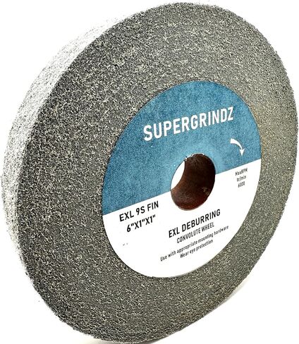 EXL Deburring Wheel - 6" x 1" x 1" 9S Fine Grit - Silicon Carbide - Metal Deburring, Finishing and Polishing Wheel - Convolute - (1 Pack) in Kuwait