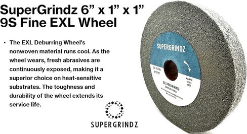 EXL Deburring Wheel - 6" x 1" x 1" 9S Fine Grit - Silicon Carbide - Metal Deburring, Finishing and Polishing Wheel - Convolute - (1 Pack) in Kuwait
