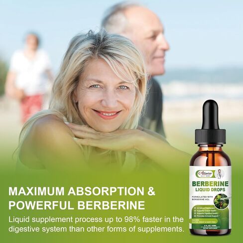 2 Pack Premium Berberine Supplement -1500mg Berberine Liquid Drops for Immune, Digestion System & Gastrointestinal Care - Pure Berberine with Ceylon Cinnamon,Milk Thistle,Artichoke - 4 Fl Oz in Kuwait