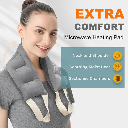 Heating Pad for Neck and Shoulders and Back 32X3.9 Moist Small Microwavable Neck Wrap Weighted Neck Warmer Heat Wrap Microwave Heatable Rice Beanbag Cervical Hot Pack Lavender Scented in Saudi Arabia