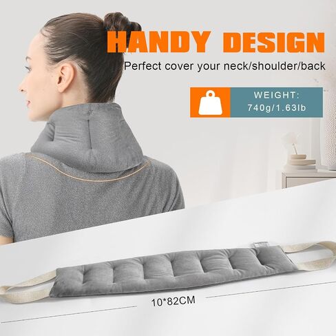 Heating Pad for Neck and Shoulders and Back 32X3.9 Moist Small Microwavable Neck Wrap Weighted Neck Warmer Heat Wrap Microwave Heatable Rice Beanbag Cervical Hot Pack Lavender Scented in Saudi Arabia