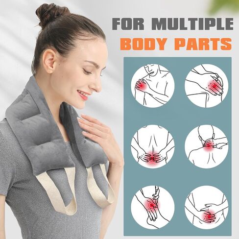 Heating Pad for Neck and Shoulders and Back 32X3.9 Moist Small Microwavable Neck Wrap Weighted Neck Warmer Heat Wrap Microwave Heatable Rice Beanbag Cervical Hot Pack Lavender Scented in Saudi Arabia