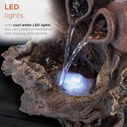 شركة Alpine Corporation بطول 35.56 سم منضدية داخلية وجرتان على نافورة فرع شجرة مع أضواء LED in Kuwait