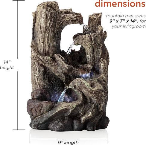 شركة Alpine Corporation بطول 35.56 سم منضدية داخلية وجرتان على نافورة فرع شجرة مع أضواء LED in Kuwait