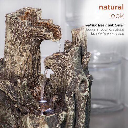 شركة Alpine Corporation بطول 35.56 سم منضدية داخلية وجرتان على نافورة فرع شجرة مع أضواء LED in Kuwait