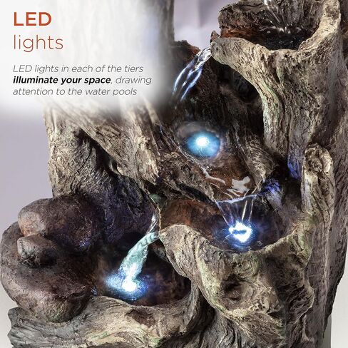 شركة Alpine Corporation بطول 35.56 سم منضدية داخلية وجرتان على نافورة فرع شجرة مع أضواء LED in Kuwait