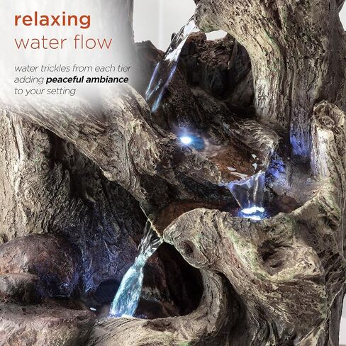 شركة Alpine Corporation بطول 35.56 سم منضدية داخلية وجرتان على نافورة فرع شجرة مع أضواء LED in Kuwait