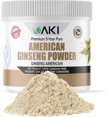AKI American Ginseng Powder with 4% Ginsenosides | Ideal with Coffee, Beverages Like Smoothies (4 Oz / 113 Gr) in Saudi Arabia