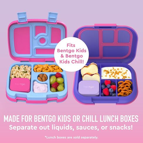مجموعة حاويات سيليكون من Bentgo® Sidekicks مكونة من قطعتين - أكواب صلصة غمس للتوابل والوجبات الخفيفة الصغيرة، قابلة لإعادة الاستخدام، متينة، ومضادة للتسرب، حاوية لتتبيل السلطة - 2.6 أونصة (رمادي وأكوا) in Saudi Arabia