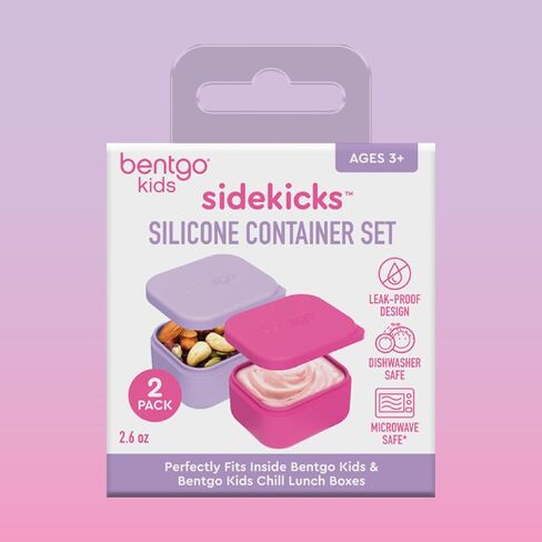 مجموعة حاويات سيليكون من Bentgo® Sidekicks مكونة من قطعتين - أكواب صلصة غمس للتوابل والوجبات الخفيفة الصغيرة، قابلة لإعادة الاستخدام، متينة، ومضادة للتسرب، حاوية لتتبيل السلطة - 2.6 أونصة (رمادي وأكوا) in Saudi Arabia