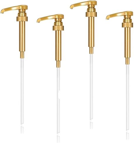AMILYCOE Syrup Pump 4Pcs Gold Coffee Syrup Pumps for 750ml (25.4 fl.oz) Syrup Bottles in Saudi Arabia