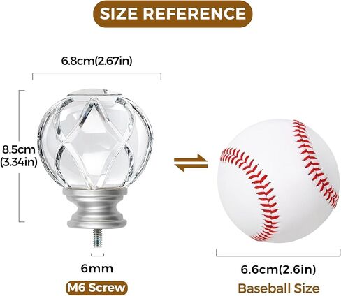 KAMANINA Crystal Netted Texture Replacement Finials for 1 or 7/8 Inch Curtain Rods, Sliver Drapery Rod Ends with M6 Standard Screws, Set of 2 in Kuwait