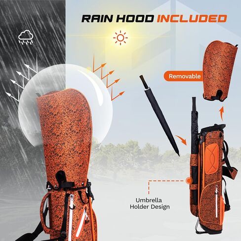 Lightweight Golf Stand Bag, Portable 4-Way Full-Length Dividers with Dual Straps & Stand, Golf Carry Bag with 4 Pockets Ideal for Driving Range, Par 3 & Executive Courses in Saudi Arabia