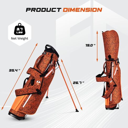 Lightweight Golf Stand Bag, Portable 4-Way Full-Length Dividers with Dual Straps & Stand, Golf Carry Bag with 4 Pockets Ideal for Driving Range, Par 3 & Executive Courses in Saudi Arabia
