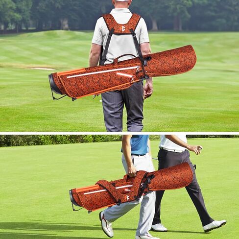 Lightweight Golf Stand Bag, Portable 4-Way Full-Length Dividers with Dual Straps & Stand, Golf Carry Bag with 4 Pockets Ideal for Driving Range, Par 3 & Executive Courses in Saudi Arabia