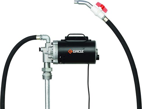 Groz 115V AC Heavy Duty High Flow Electric Oil Drum Transfer Pump with Drum Level Indicator | Self Priming | 8 GPM Flow Rate | Built-in 2-inch Bung Adaptor | 55 Gallon Drum Pump in Saudi Arabia