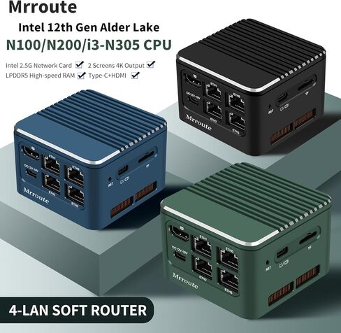 Mini PC Barebone, MR-M1 PLUS Onboard 8GB RAM NO SSD Mini Desktop Computer Intel i3-N305 Processor,8 Core 8 Thread Micro Computer 4K,4 * 2.5G Gigabit Ethernet Ports,HTPC in Kuwait